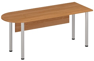 Стол письменный полукруглый на хромированных опорах с экраном ДСП