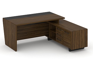 Стол руководителя с опорной тумбой (правый)