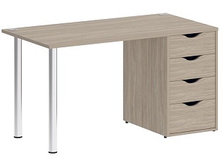 Стол компьютерный на металлокаркасе с тумбой