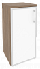 Офисный шкаф низкий узкий белое стекло в раме левый / правый