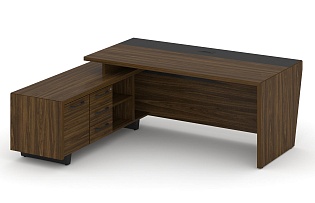 Стол руководителя с опорной тумбой (левый)