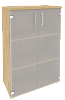 Офисный шкаф средний широкий (2 средних фасада стекло)