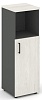 Офисный шкаф средний узкий левый / правый (1 низкий фасад и задняя стенка ЛДСП)