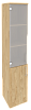Офисный шкаф высокий узкий лев./прав. (1 низкий фасад ЛДСП + 1 средний фасад стекло)
