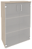Офисный шкаф средний широкий со стеклом