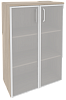 Офисный шкаф средний широкий со стеклом в раме
