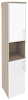 Офисный шкаф высокий узкий лев./прав.(1 низкий фасад ЛДСП + 1 низкий фасад белое стекло в раме)