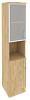 Офисный шкаф высокий узкий лев./прав.(1 низкий фасад ЛДСП + 1 низкий фасад стекло в раме)